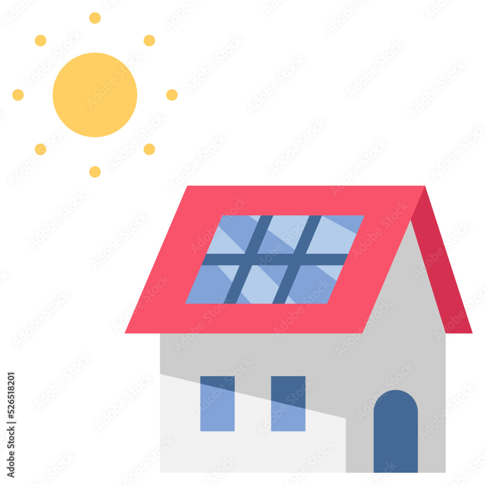 Obraz premium solar cell house icon