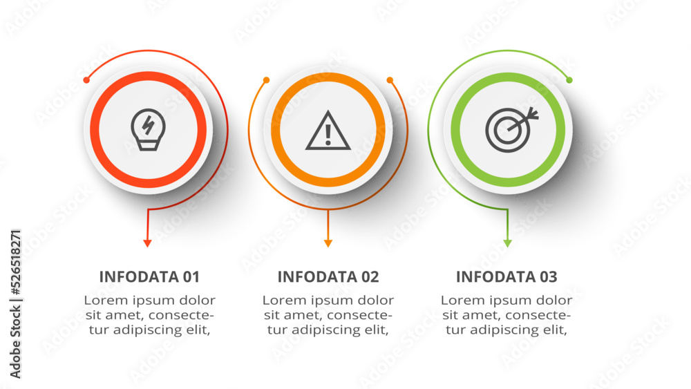 Circle concept for infographic with 3 steps, options, parts or processes. Business data visualization.