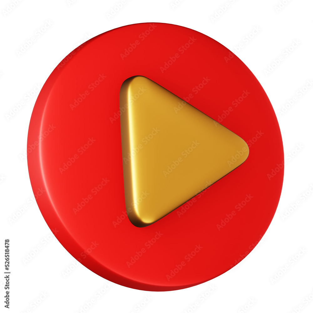 3d realistic play button