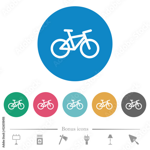 Bicycle flat round icons