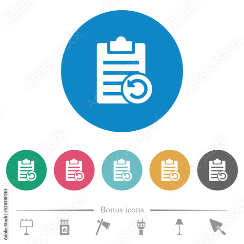 Undo note changes flat round icons