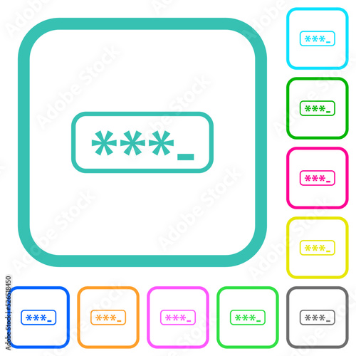 PIN code outline vivid colored flat icons