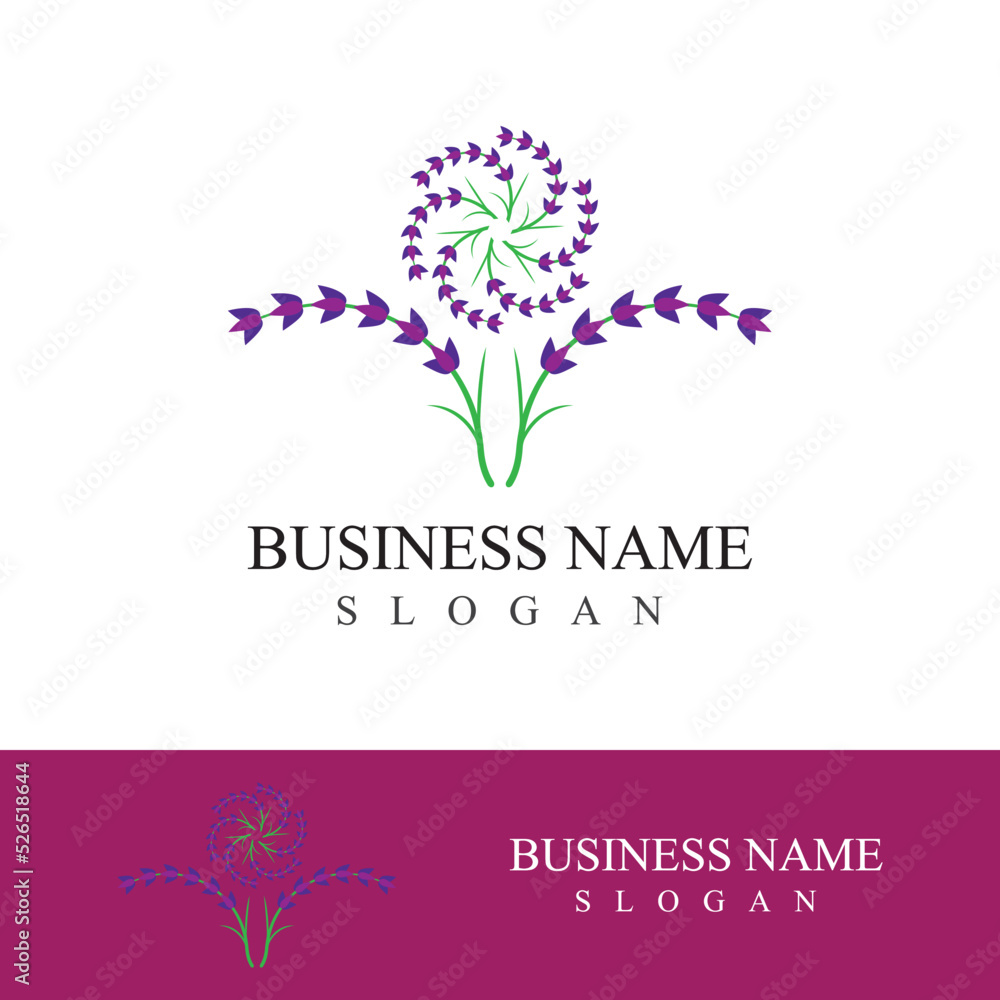 Fresh lavender flower logo vector