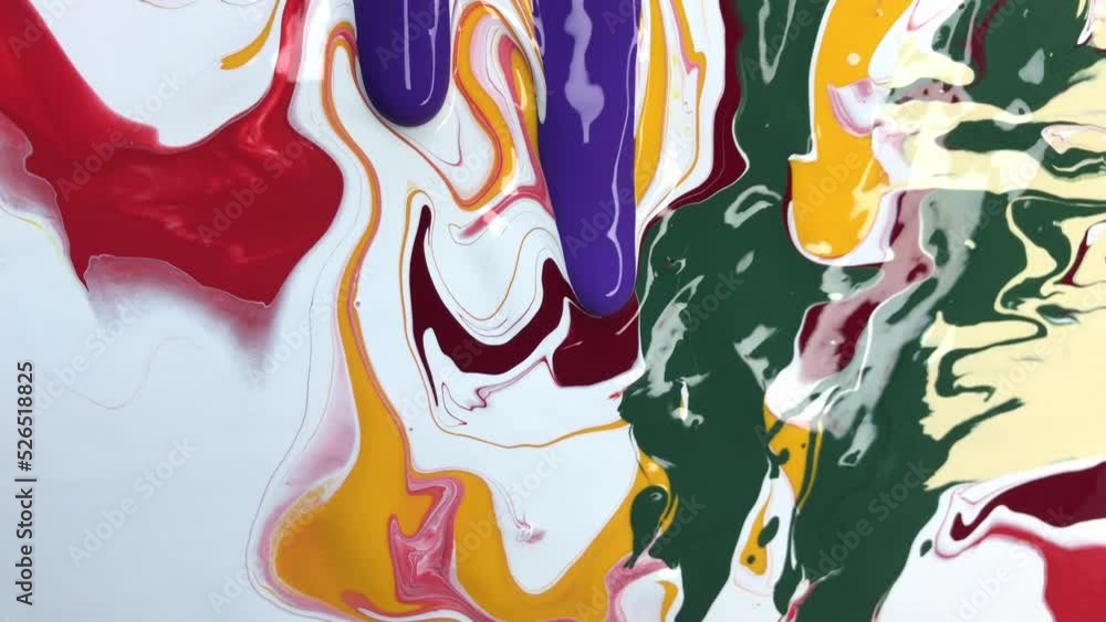 Abstract Art Paint Running Down Canvas Slowly Dripping Abstract Art Paint Running Down Canvas Slowly Dripping
