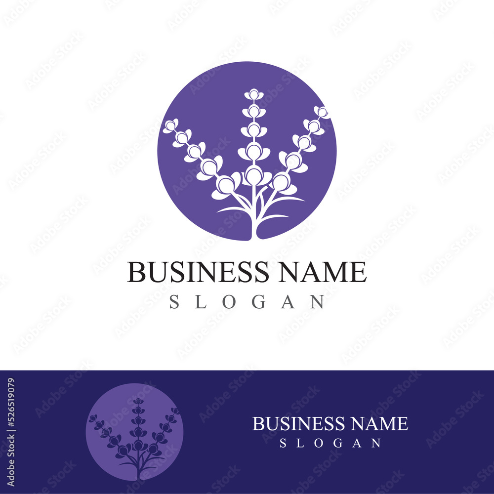 Naklejka premium Fresh lavender flower logo vector