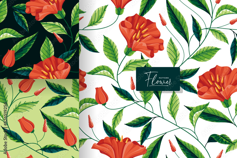 Obraz premium floral garden seamless pattern collection