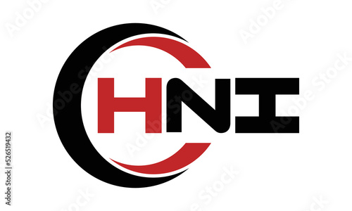 HNI three letter swoosh logo design vector template | monogram logo | abstract logo | wordmark logo | letter mark logo | business logo | brand logo | flat logo | minimalist logo | text | word | symbol