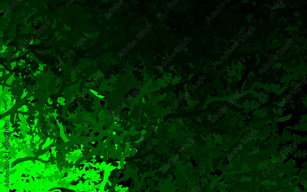 Dark Green vector natural backdrop with leaves, branches. Dark Green vector natural backdrop with leaves, branches.