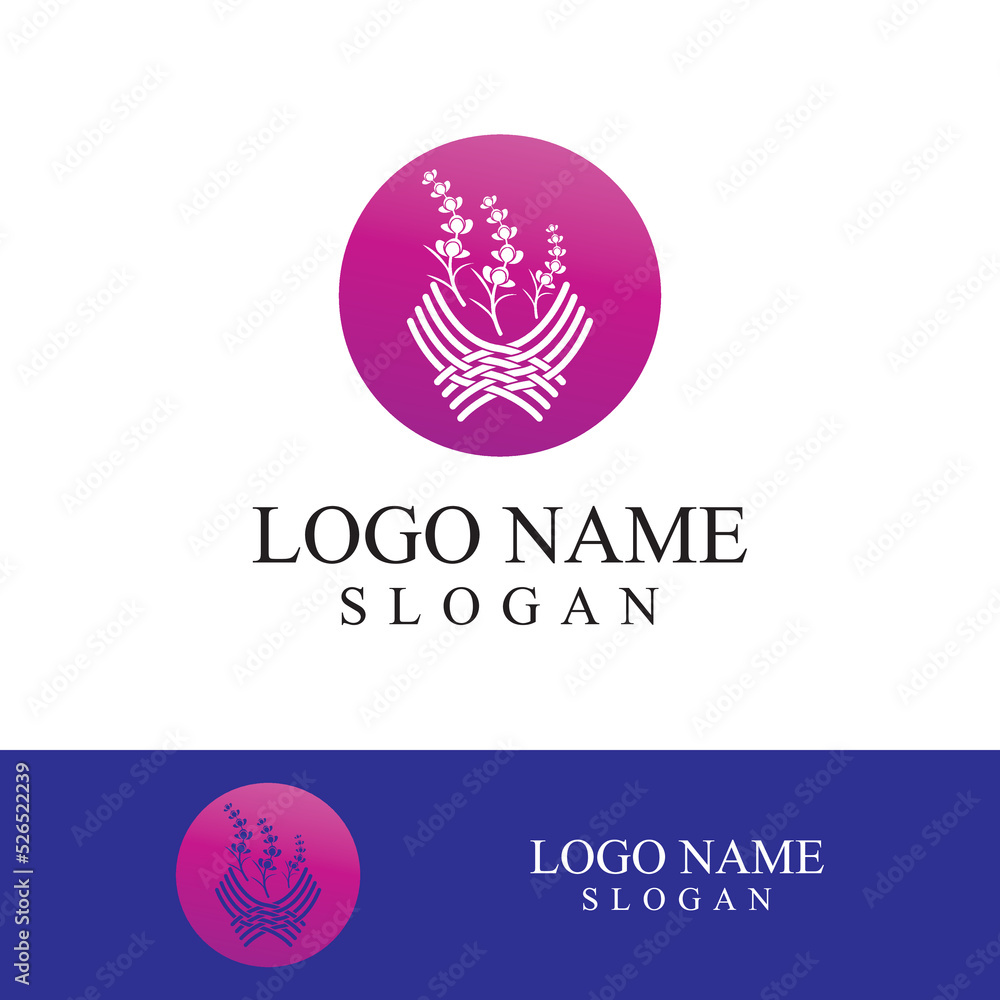 Naklejka premium Fresh lavender flower logo vector