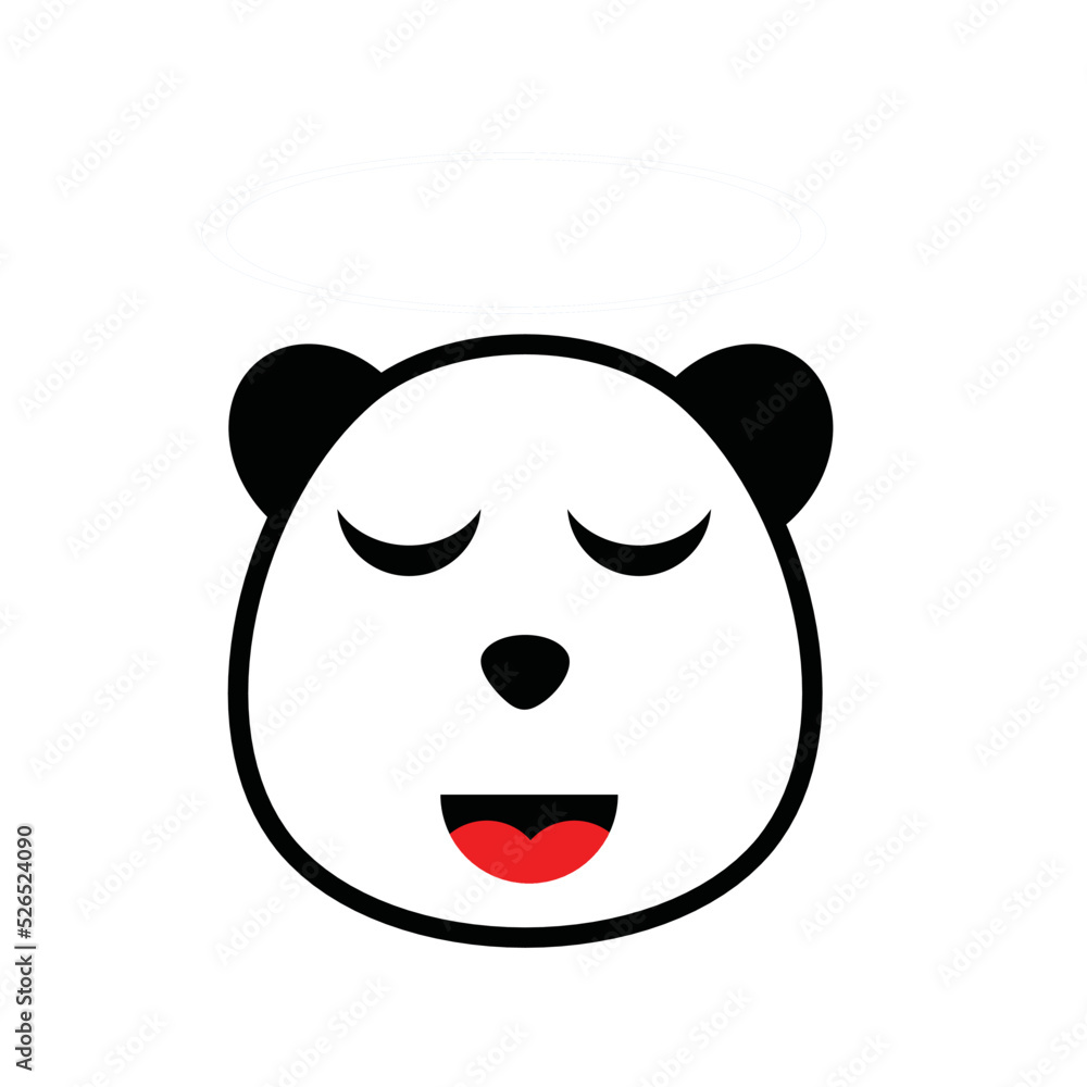Naklejka premium Cute baby panda. Baby panda face. Emoji of a baby panda. 