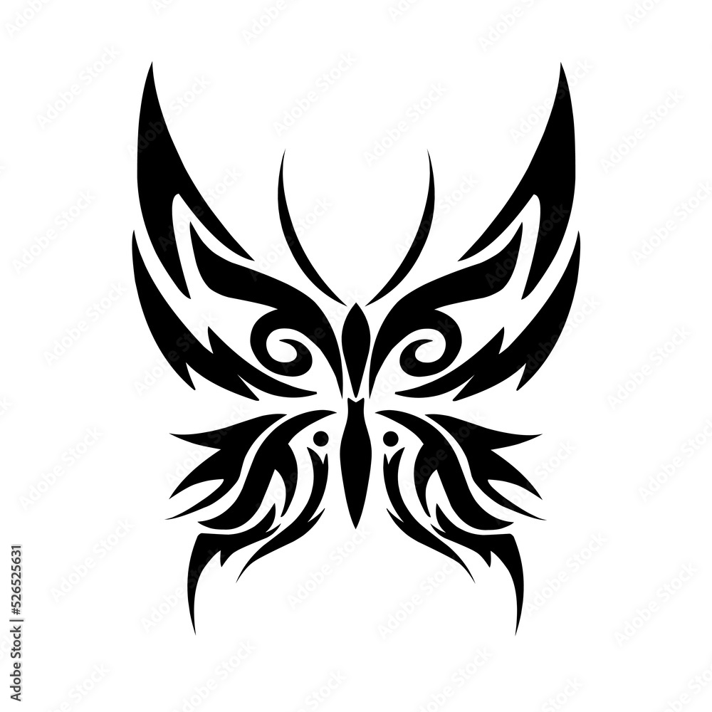 Illustration vector graphic of butterfly style design tribal perfect for tattoo and other Illustration vector graphic of butterfly style design tribal perfect for tattoo and other