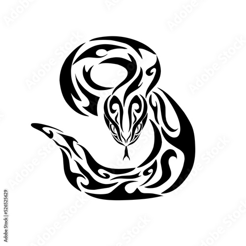Illustration vector graphic of snake tribal style design perfect for tattoo and other