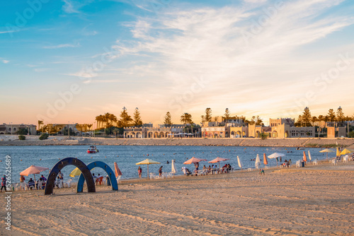 Beautiful view of the residential complex Marina in the center of El Alamein, Egypt