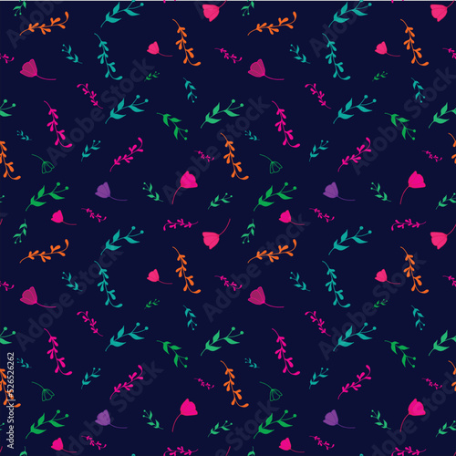 seamless pattern with colorful flower