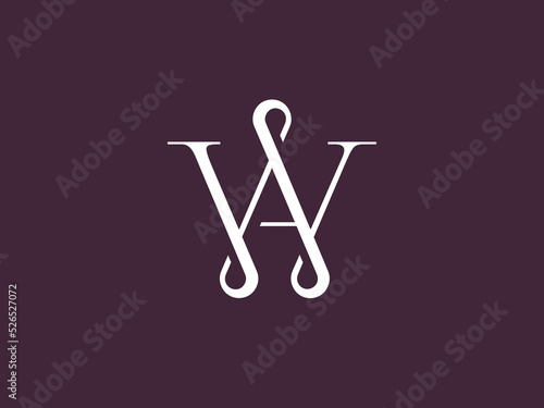 WA or AW logo with classic modern style for personal brand, wedding monogram, etc. Simple, mature and still attractive logo.