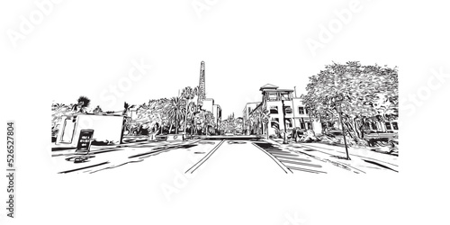 Building view with landmark of Ocala is a city in central Florida. Hand drawn sketch illustration in vector. photo