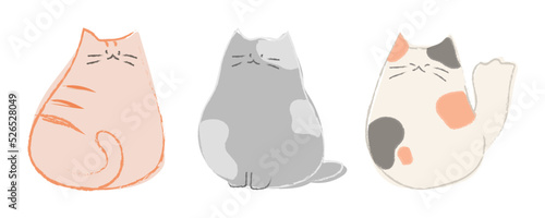 Cuadro en lienzo Cute doodle cat vector set