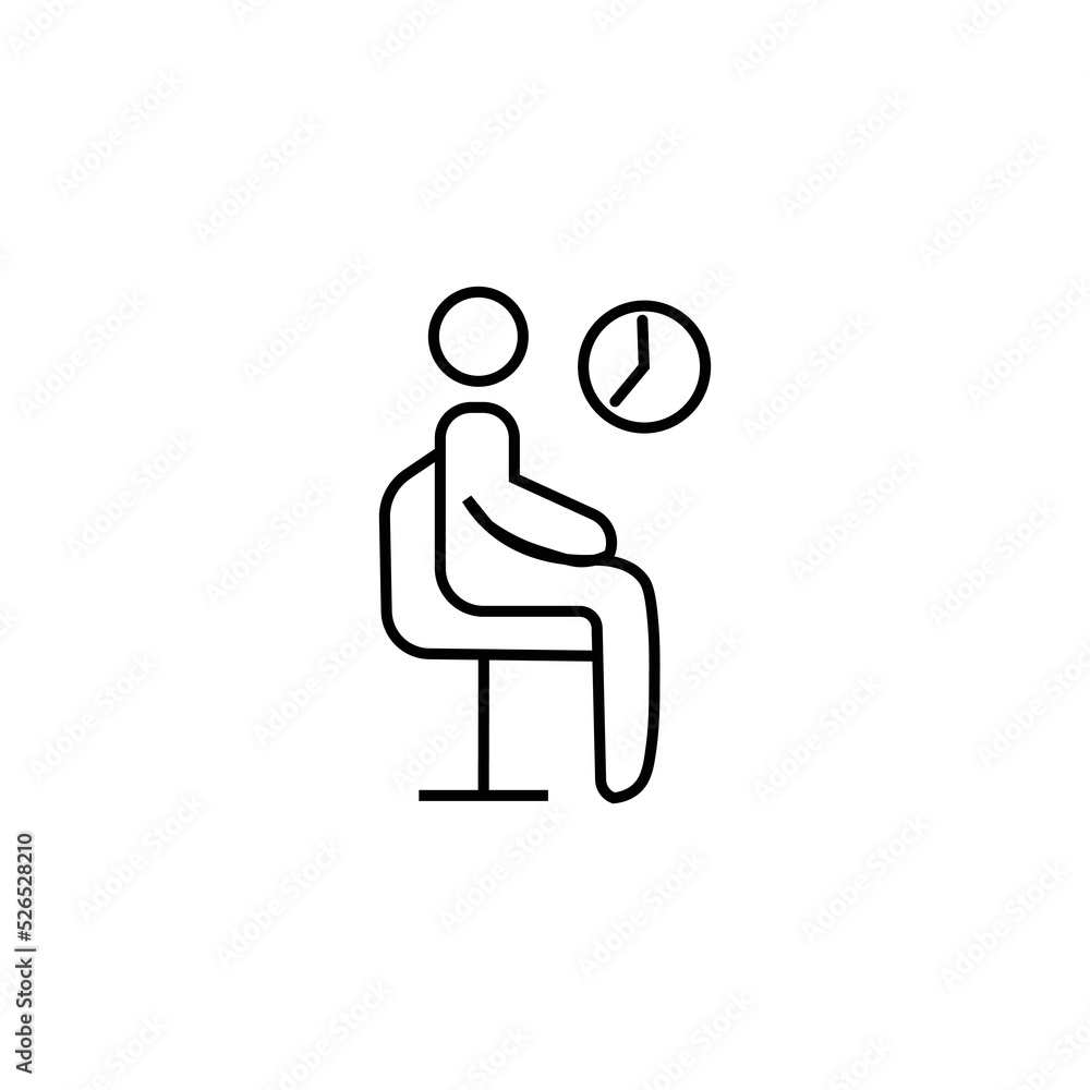 Waiting space line icon, line vector sign, linear pictogram style isolated on white. Symbol, logo illustration. Pixel perfect vector graphics Waiting space line icon, line vector sign, linear pictogram style isolated on white. Symbol, logo illustration. Pixel perfect vector graphics
