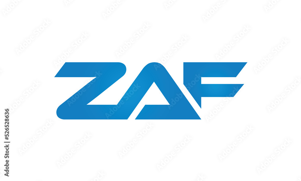 initial letters ZAF linked creative modern monogram lettermark logo design, connected letters typography logo icon vector illustration