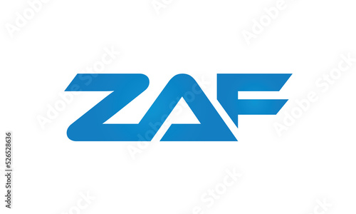 initial letters ZAF linked creative modern monogram lettermark logo design, connected letters typography logo icon vector illustration