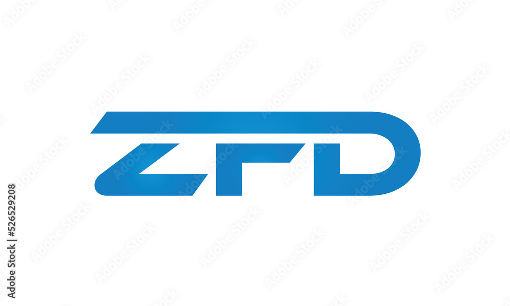 initial letters ZFD linked creative modern monogram lettermark logo design, connected letters typography logo icon vector illustration initial letters ZFD linked creative modern monogram lettermark logo design, connected letters typography logo icon vector illustration