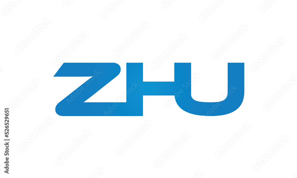 initial letters ZHU linked creative modern monogram lettermark logo design, connected letters typography logo icon vector illustration initial letters ZHU linked creative modern monogram lettermark logo design, connected letters typography logo icon vector illustration