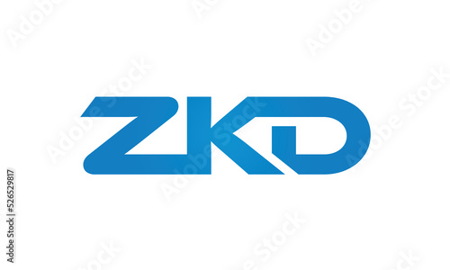 initial letters ZKD linked creative modern monogram lettermark logo design, connected letters typography logo icon vector illustration © PIARA KHATUN