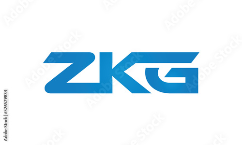 initial letters ZKG linked creative modern monogram lettermark logo design, connected letters typography logo icon vector illustration © PIARA KHATUN