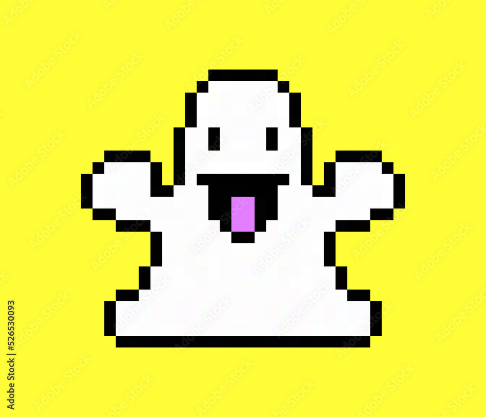 Pixel art 8 bit style: a funny happy ghost showing its tongue.
Pixel art 8 bit style: a funny happy ghost showing its tongue.