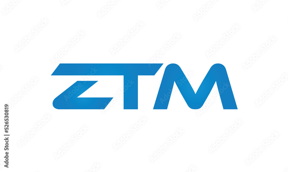initial letters ZTM linked creative modern monogram lettermark logo design, connected letters typography logo icon vector illustration initial letters ZTM linked creative modern monogram lettermark logo design, connected letters typography logo icon vector illustration