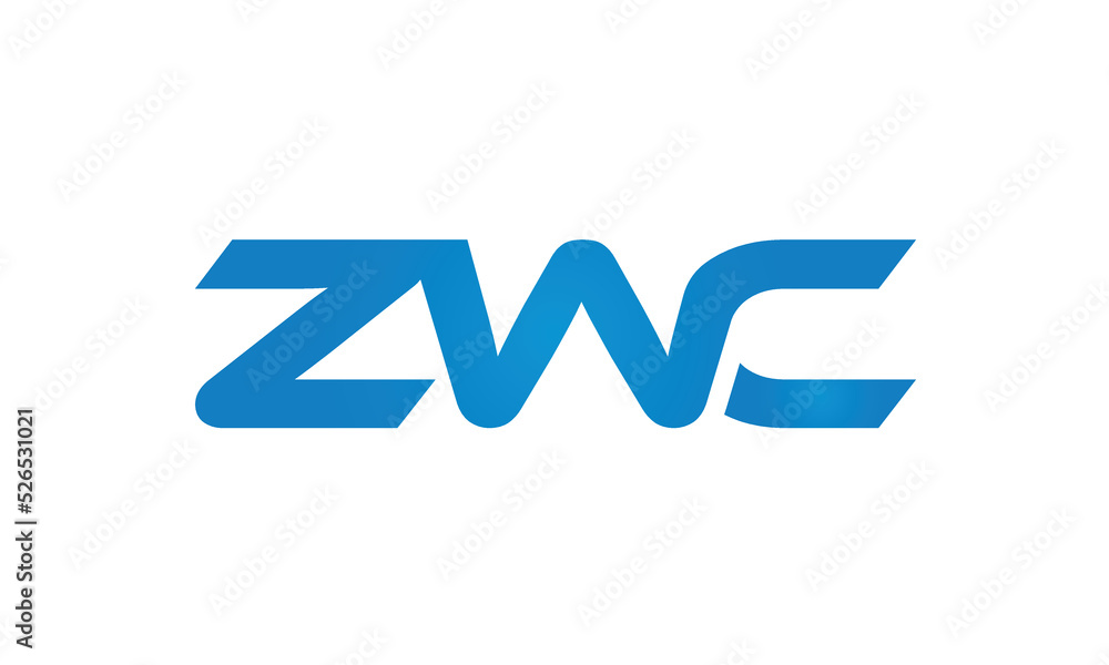 initial letters ZWC linked creative modern monogram lettermark logo design, connected letters typography logo icon vector illustration initial letters ZWC linked creative modern monogram lettermark logo design, connected letters typography logo icon vector illustration