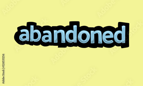 ABANDONED writing vector design on a yellow background