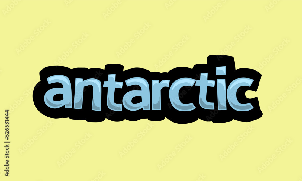 ANTARCTIC writing vector design on a yellow background