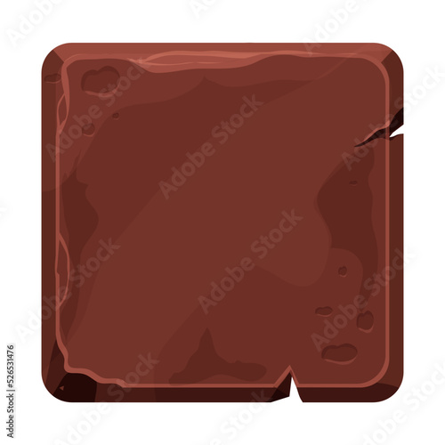 Game block ground or stone material, tile, brick isolated on white background. Game ui element, casual, textured and detailed.