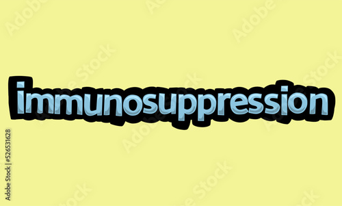 IMMUNOSUPPRESSION writing vector design on a yellow background