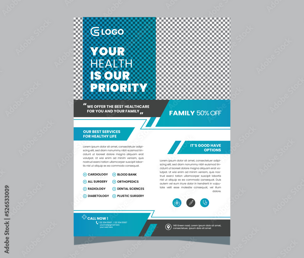 Healthcare medical flyer design template Healthcare medical flyer design template