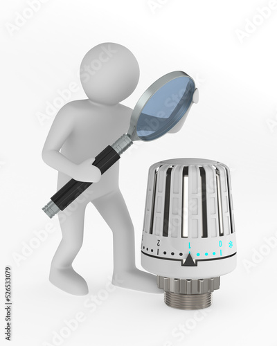 man with magnifier and heat...