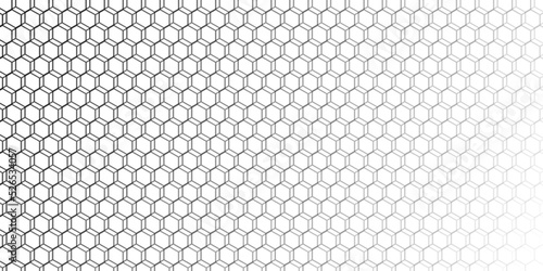 Abstract minimalistic black and white pattern hexagon. Seamless pattern of the hexagonal netting