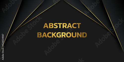 Abstract luxury gray and balck template design with gold glitters template. Overlapping style of artwork classic background. illustration vector. black background overlap grey vector illustrator