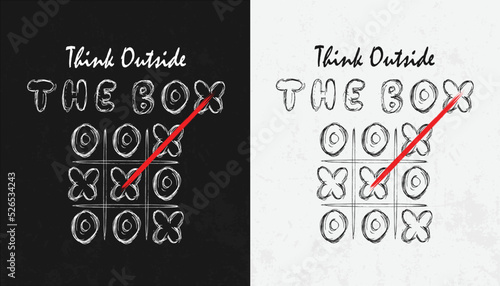 Think outside the box creative typographic illustration t-shirt vector template