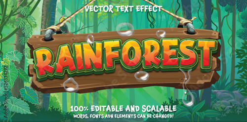 Rainforest 3d editable text style effect