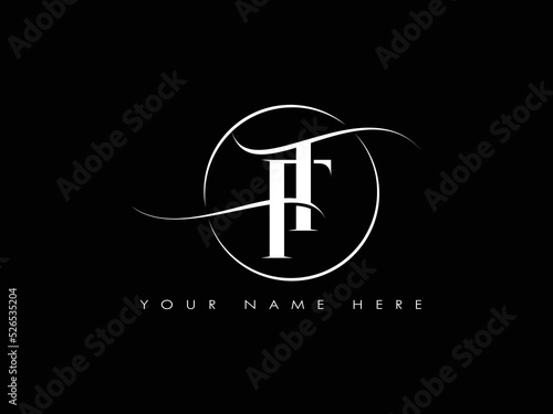 Creative FT , TF initial letter monogram business circle logo design vector template