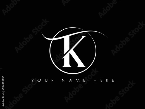 Creative kt , tk initial letter monogram business circle logo design vector template