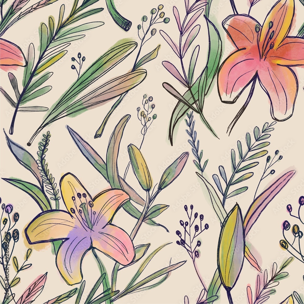 Fototapeta premium seamless floral pattern