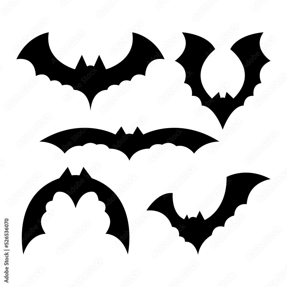 set of bats for Halloween. Halloween Elements and Objects for Design Projects. set of bats for Halloween. Halloween Elements and Objects for Design Projects.