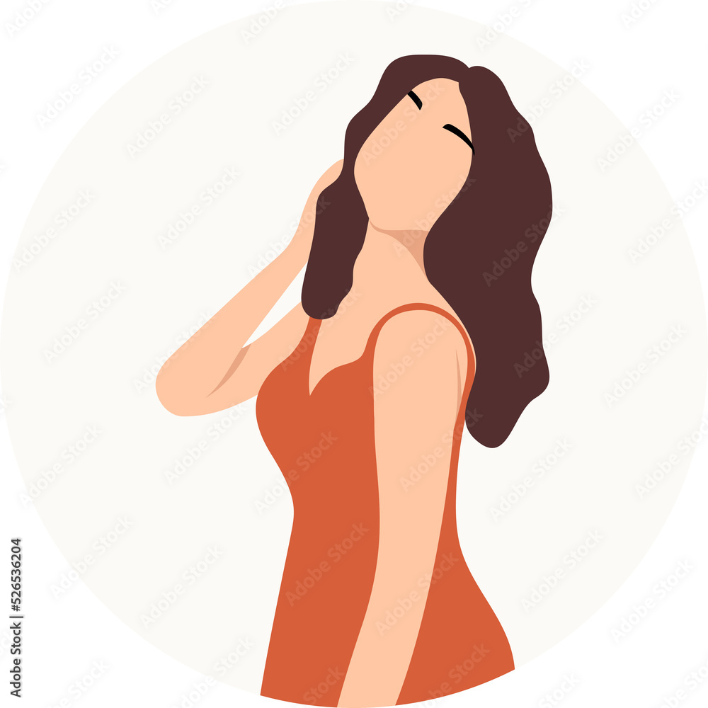 stylish young women dressed in casual and formal outfits. Flat design illustrations of woman portrait in trendy fashionable style stylish young women dressed in casual and formal outfits. Flat design illustrations of woman portrait in trendy fashionable style