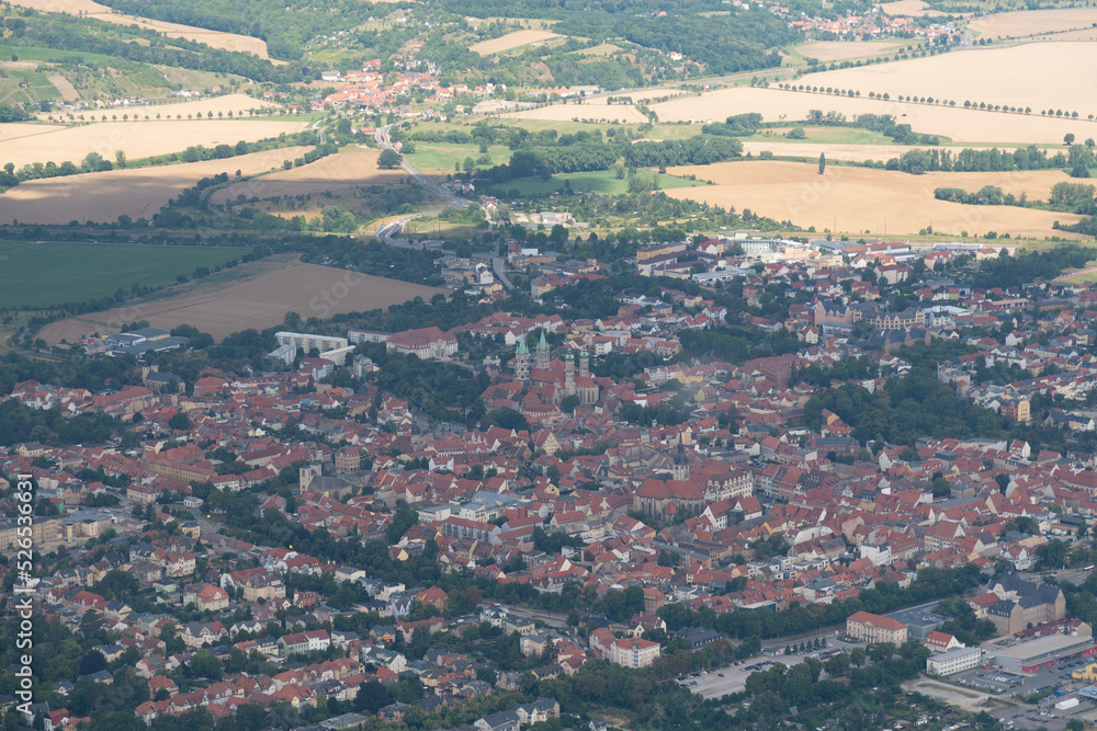 City of Naumburg in Germany seen from above