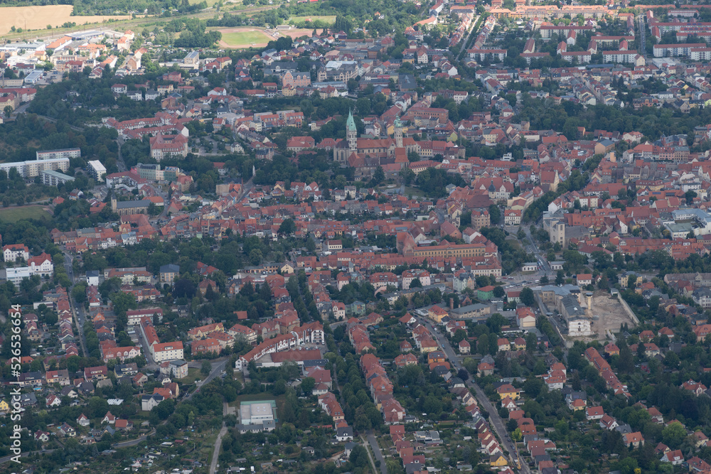 City of Naumburg in Germany seen from above