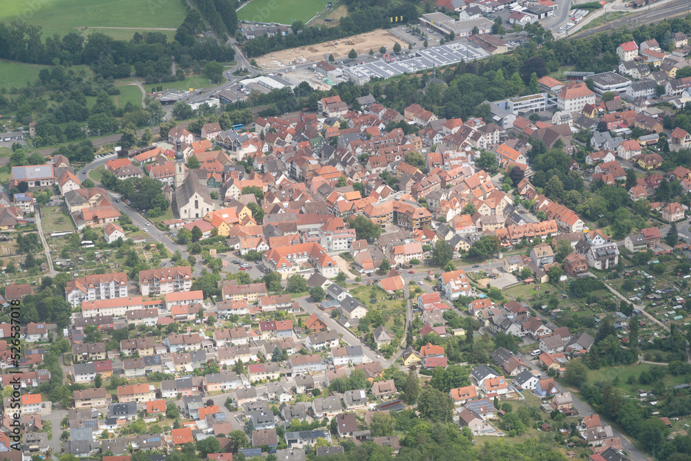 City of Lauda in Germany seen from above