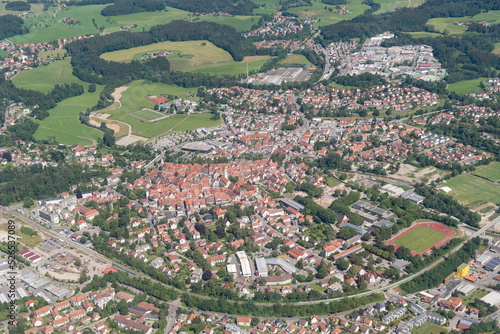 City of Wangen im Allgaeu in Germany seen from above